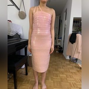 Pink Herve Leger bandage going out  dress size S